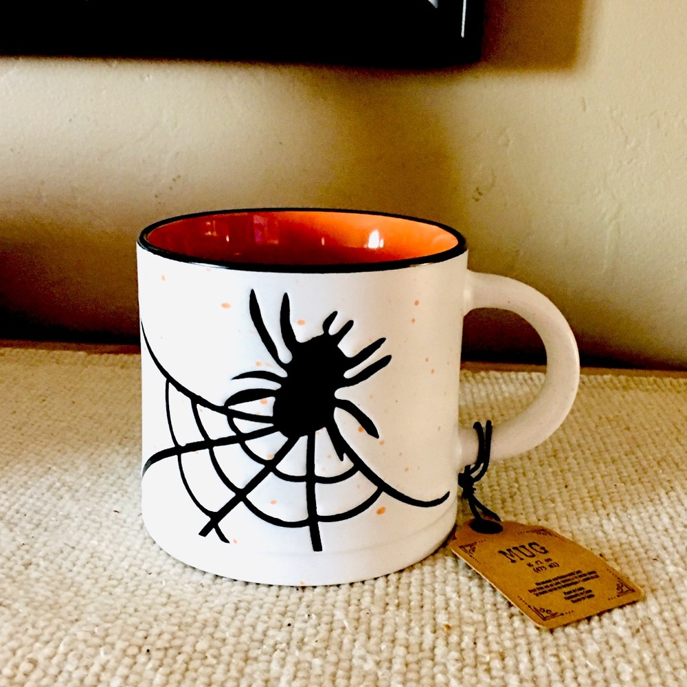 Halloween spider web coffee tea mug witchy kitchen home autumn decor
